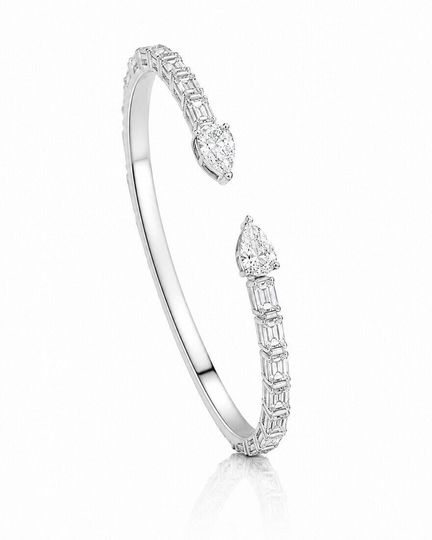 Bracciale Rigido con Diamanti e Zaffiri 3