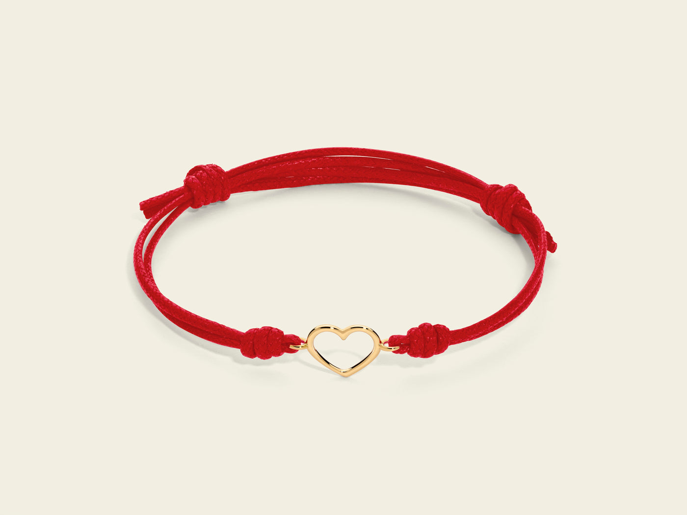 Bracciale cordino con cuore piccolo a filo