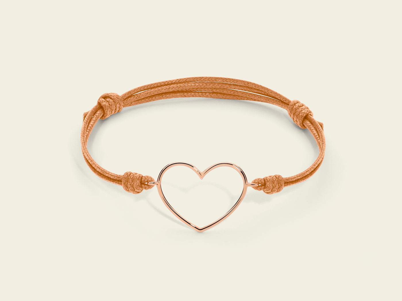 Bracciale cordino con cuore grande a filo 3