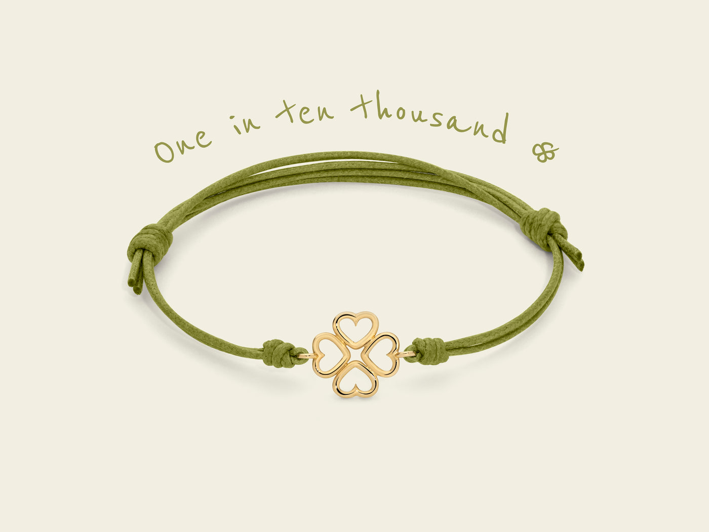 Bracciale cordino con quadrifoglio 3